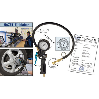 德国HAZET 9041-2CERT轮胎充气枪 胎压校正 进口高端汽车专用工具