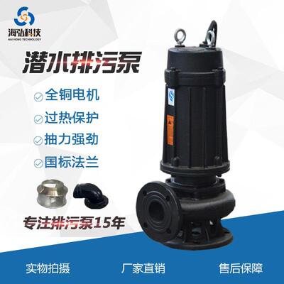 WQ潜水排污泵QW移动式无堵塞污水泵法兰口工业潜污泵供应