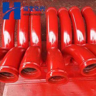 混凝土输送泵管分流三通DN125*R500*90人字形三通弯管