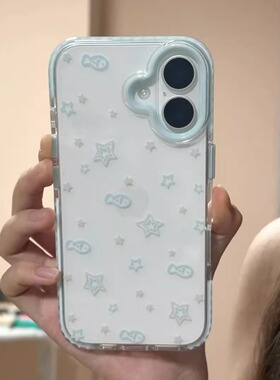 小清新星星小鱼适用于iPhone16pro手机壳苹果17Air/iphone15plus保护套14/13/12/11防摔白底简约6/7/8P女款XR