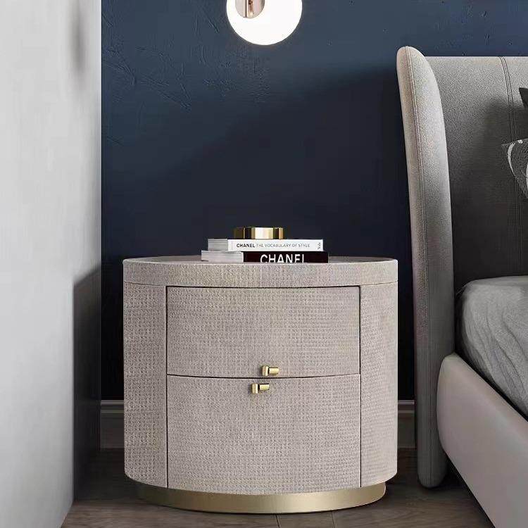 拉车套罩意式极简全实木床头柜编织纹轻奢椭圆形岩板高档床边柜卧,电子元器件市场,LED反光杯,淘宝优惠券,粉丝福利购,淘宝优惠卷