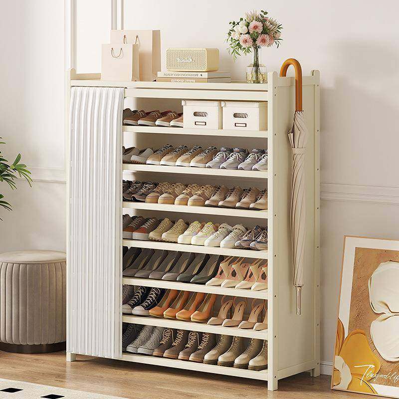 拉车套罩楠竹鞋架防尘奶油风鞋架子家用门口多层小鞋柜出租房宿舍,厨房/烹饪用具,调料置物架,淘宝优惠券,粉丝福利购,淘宝优惠卷