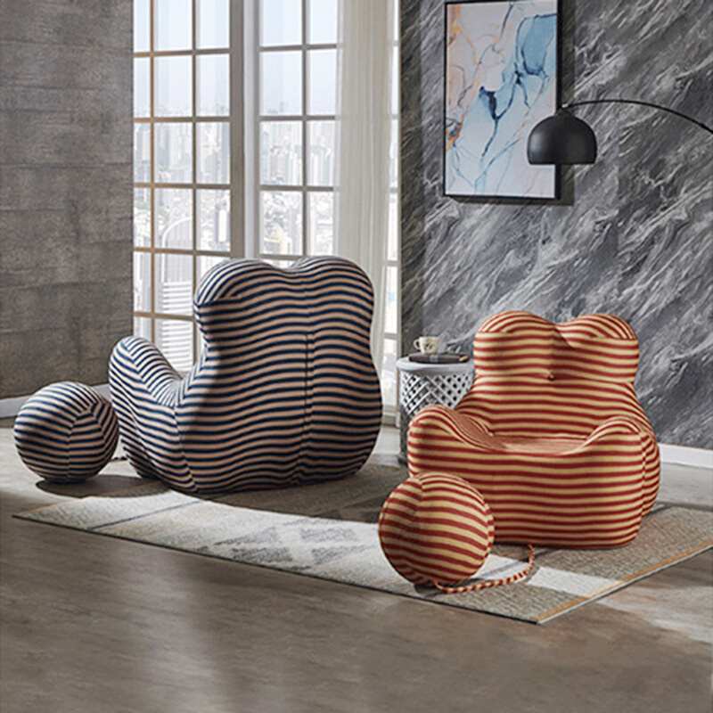 布艺蜗牛椅北欧单人沙发椅现代简约客厅摇椅懒人休闲椅