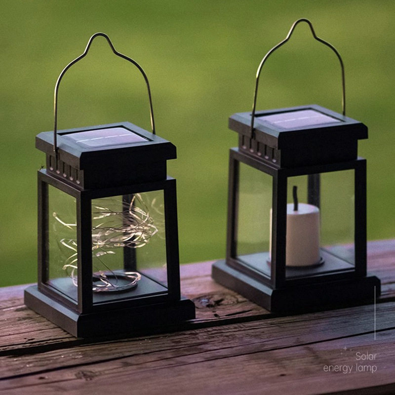 太阳能小宫灯户外庭院灯手提氛围灯花园led灯珠小挂灯蜡烛灯灯串