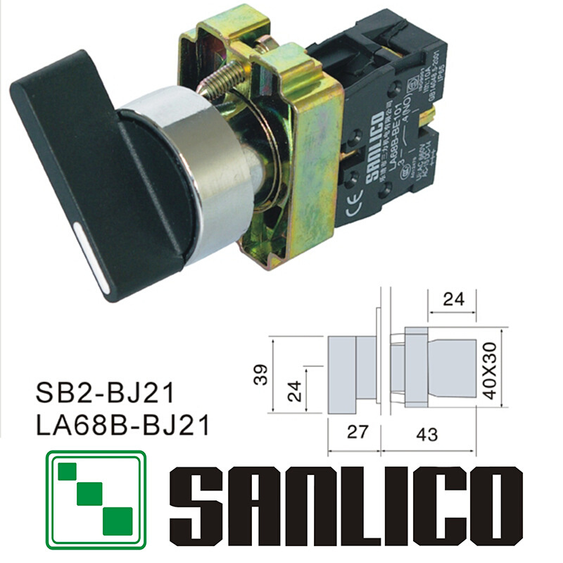 乐清三力金属长柄选择转换旋转LA68B(SB2 XB2)-BJ21按钮开关