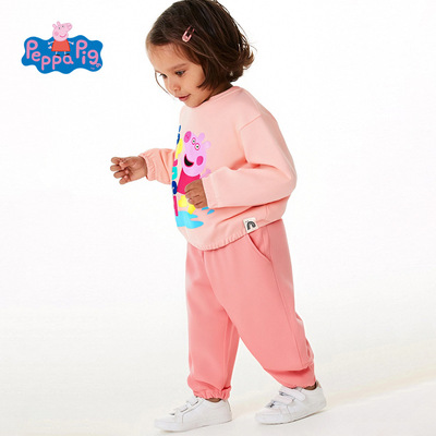 【限价69元】小猪佩奇女童套装春秋洋气宝宝卫衣长袖裤子两件套