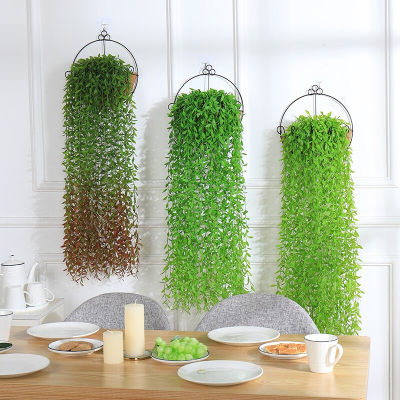 仿真绿植假植物假花藤条藤蔓塑料花壁挂墙面垂吊室内吊顶遮挡装饰