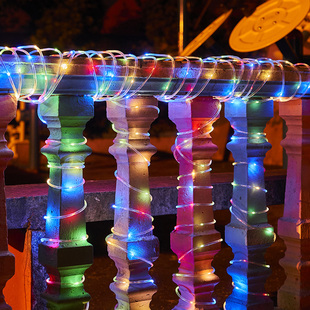 led装饰管子灯太阳能灯带户外防水闪烁彩灯家用别墅庭院阳台布置