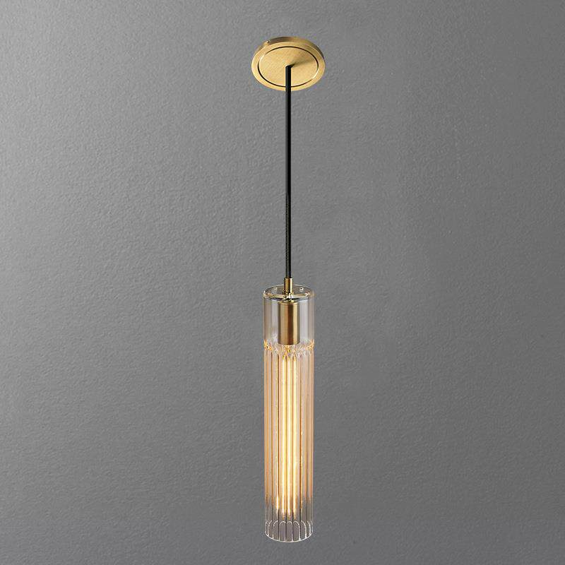 北欧简约餐厅水晶铜吊灯轻奢个性艺术吧台灯卧室床头设计师款