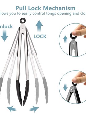 Tongs With Silicon Tip Howusehold Kitchen Utensil Stainless