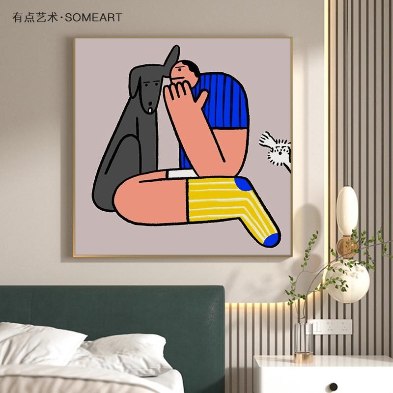 简约现代卡通客厅玄关走廊装饰画动漫儿童房壁画趣味卧Z室床头挂图片