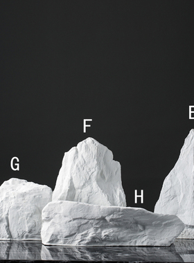 新中式样板房家居装饰陶瓷假山石头摆件简约客厅玄关W软装饰品组