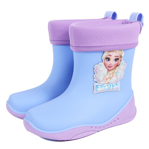 爱莎公主儿童套鞋雨靴防滑加棉套可拆女冰雪奇缘艾莎雨天轻便雨鞋