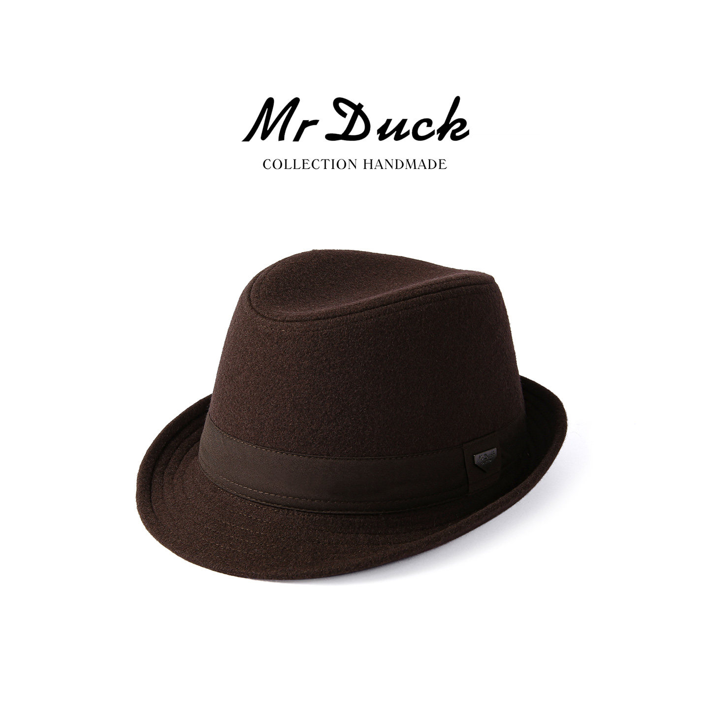 mrduck高温定型卷边羊毛礼帽男款