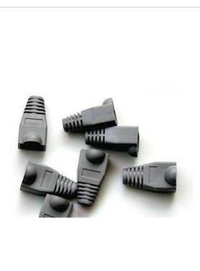 厂家直供水晶头灰色护套网线RJ45保护套8P8C水晶头胶套1000个