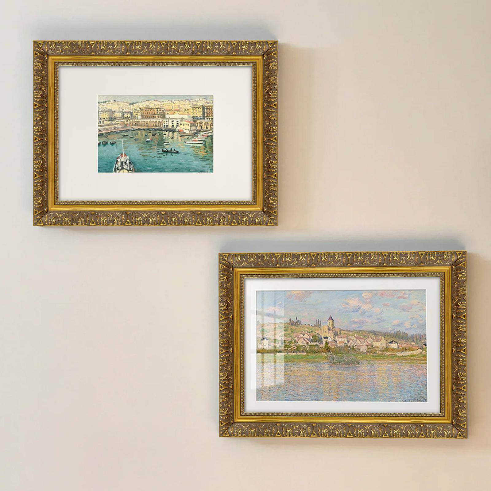 欧式复古实木画框相框油画框大尺寸裱框自装客厅挂墙线条跨境