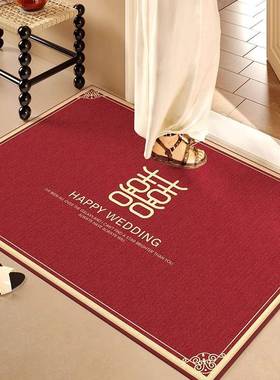 地垫入户门喜庆结婚红色脚垫玄关垫子家用防滑高级感进门门垫耐磨