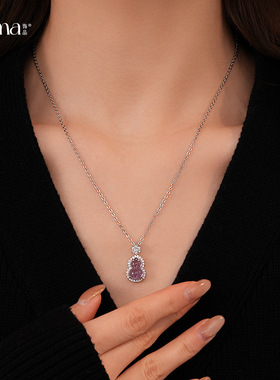 超仙紫色琉璃锆石雪花葫芦项链