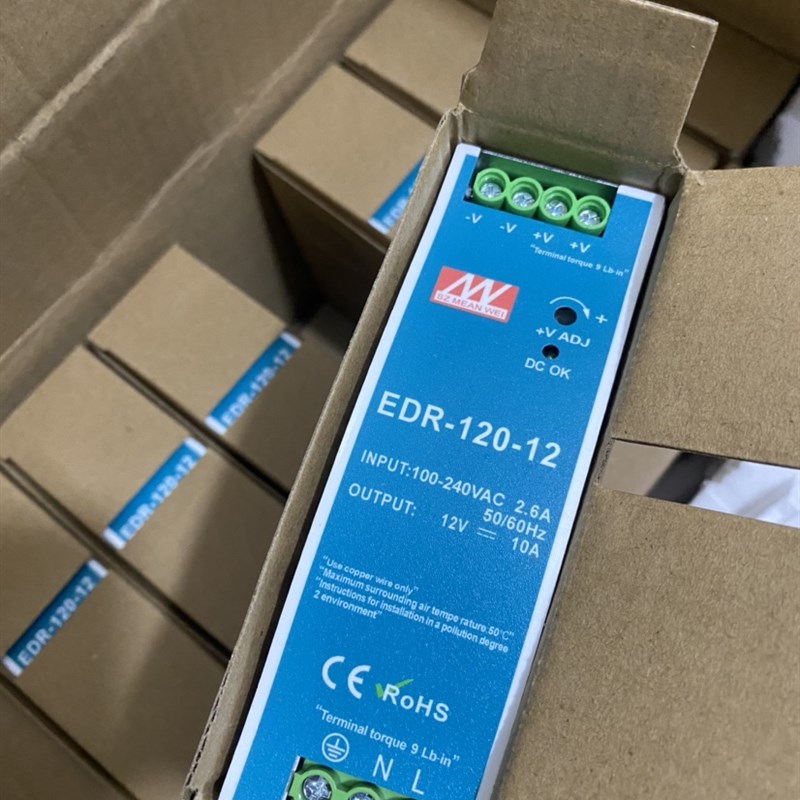 明纬导轨式开关电源EDR-120-12 EDR-120-24 24V5A 1U2V10A 替代DR