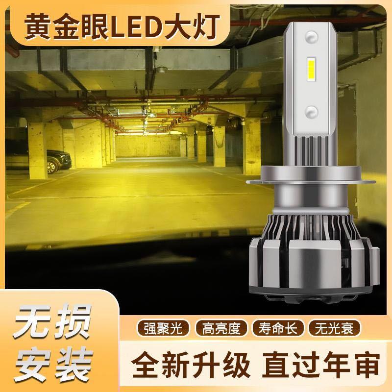 12V汽车LED大灯黄金光H1H7H119005货车led大灯黄光H3H8雾灯泡24V