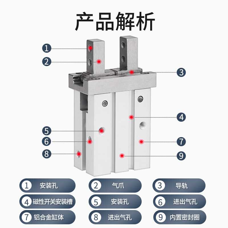 maxair迈斯艾尔AHZL2手指气缸AHZ2-6D-10D-16D-20D-253240D-S-C-N