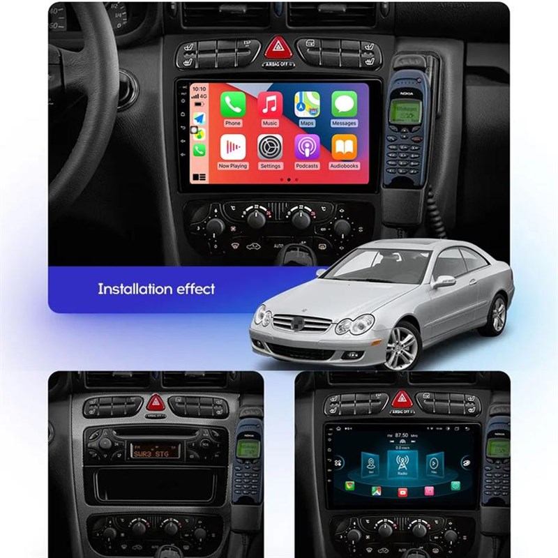 适用W203 fC200 CLK W209 C63 G500 W463大屏安卓中控车载导航