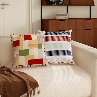 沙发抱枕多巴胺酒店民宿客厅软装靠枕卧室床头腰枕V靠背垫午睡枕