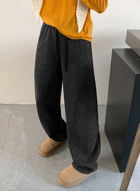 999   2026秋冬高腰羊毛直筒休闲裤女宽松显瘦加厚垂感长裤