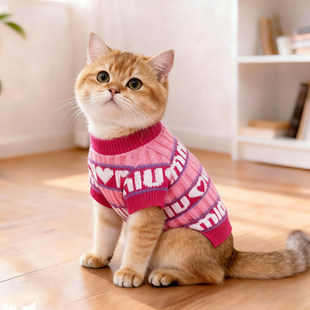猫咪衣服秋冬保暖潮牌条纹毛衣德文布偶金渐层宠物狗狗卫衣防掉毛