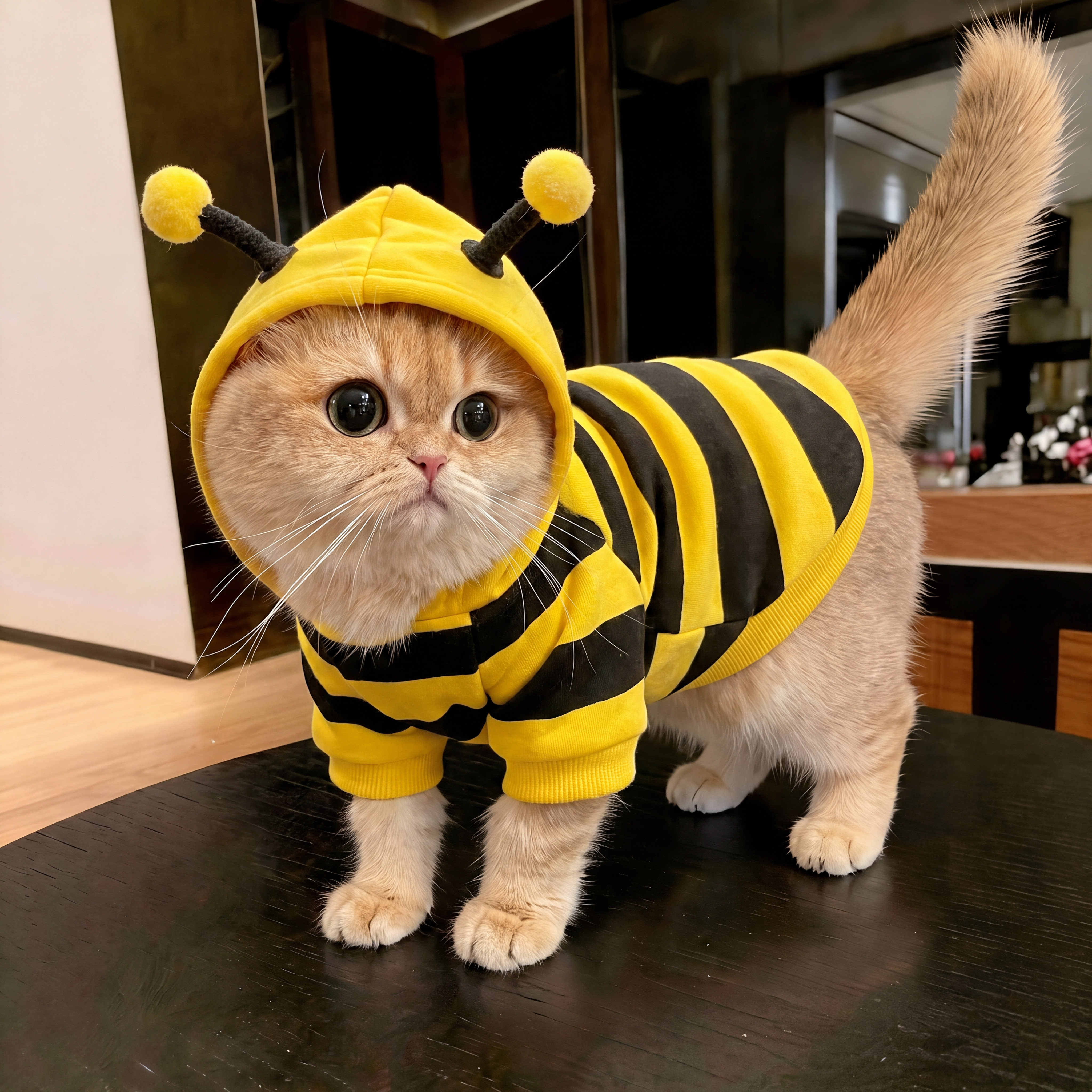 猫咪衣服秋冬蜜蜂装保暖狗狗卫衣