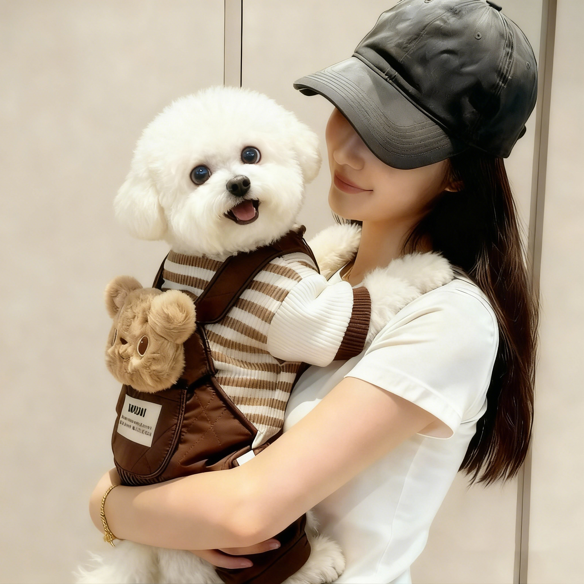 新款狗狗衣服秋冬保暖加绒加厚可爱玩偶四脚衣比熊泰迪博美小型犬