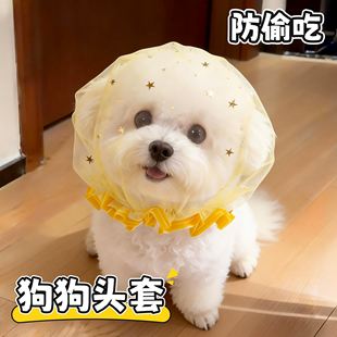 狗狗嘴套外出防误食头纱舒适透气博美比熊中小型犬宠物猫防舔网套