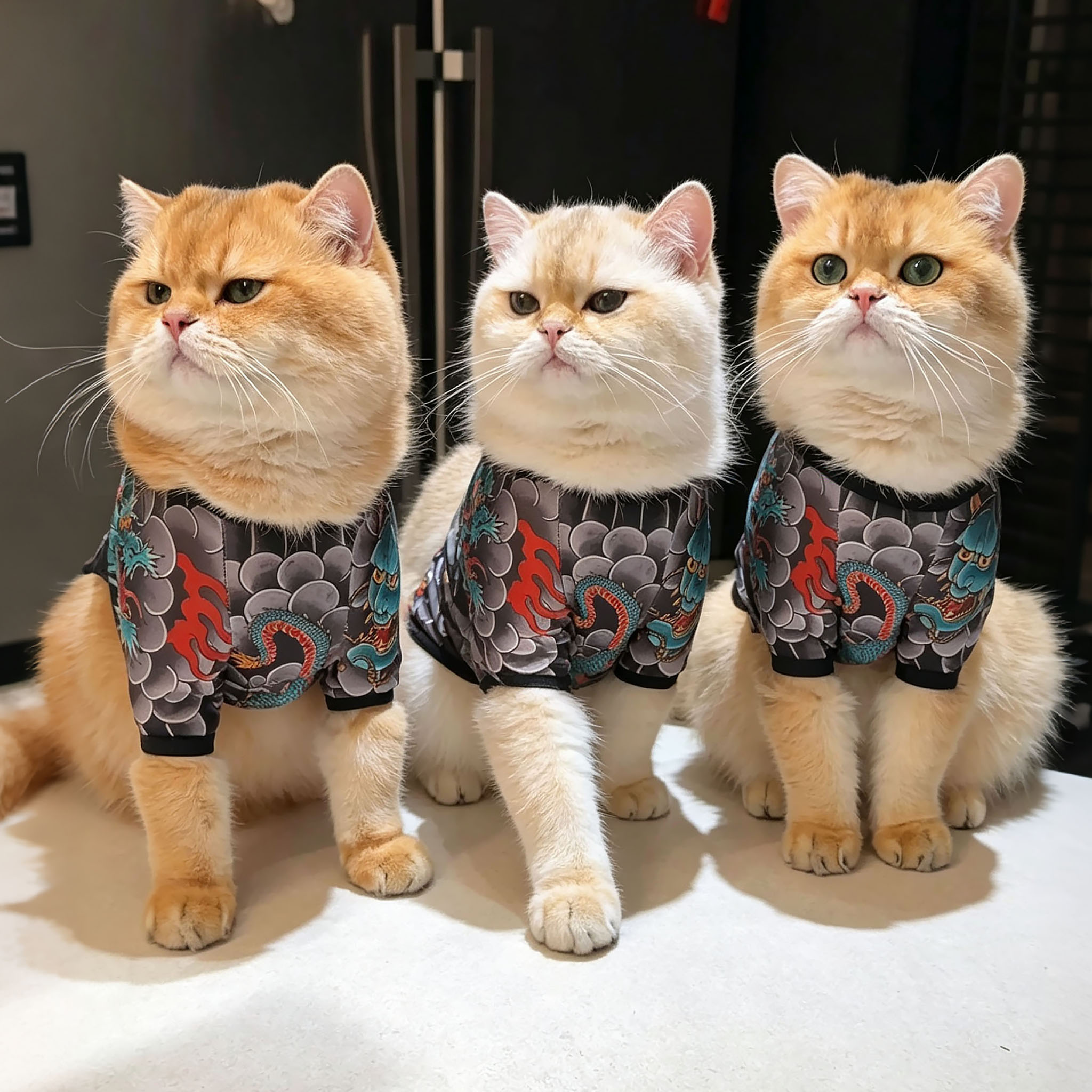 猫咪衣服宠物防掉毛纹身四脚衣