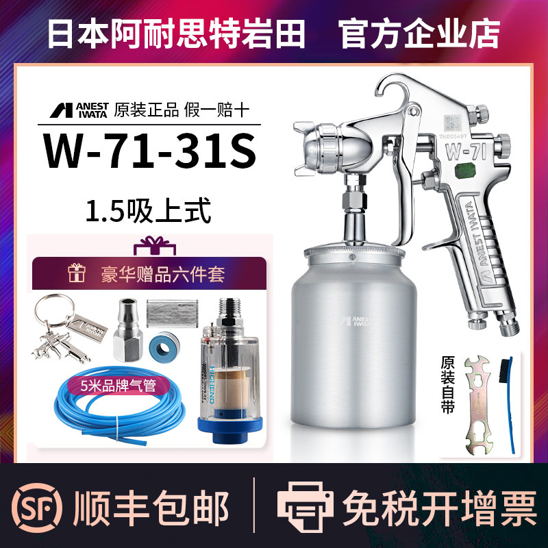 原装进口日本岩田喷枪W-71油漆喷枪喷漆枪气动汽车家具面漆涂料