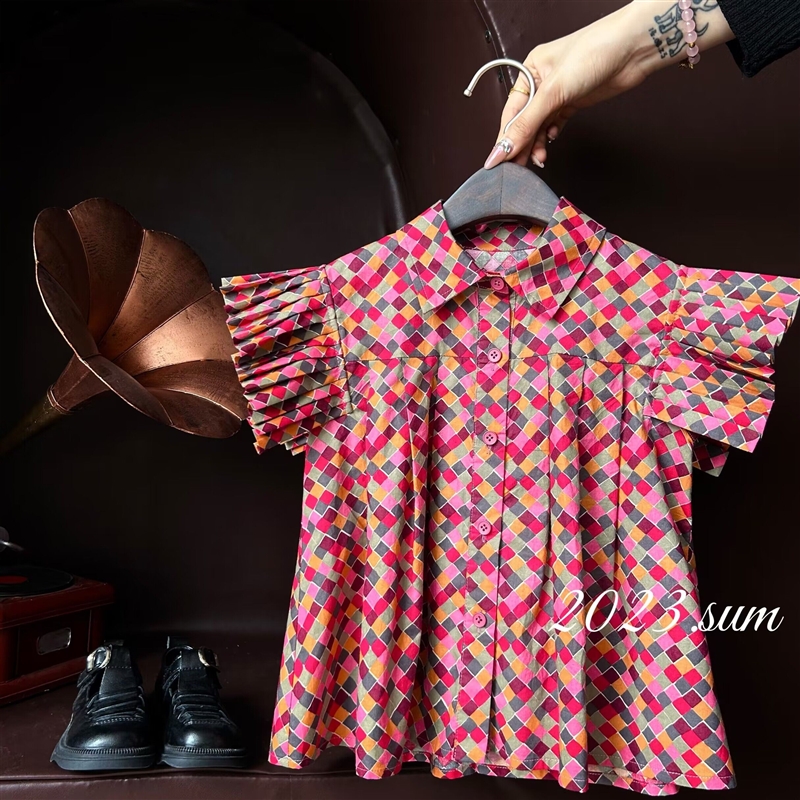 极速2023新款小众设计女童C短袖夏装套装时尚小女孩夏季衣