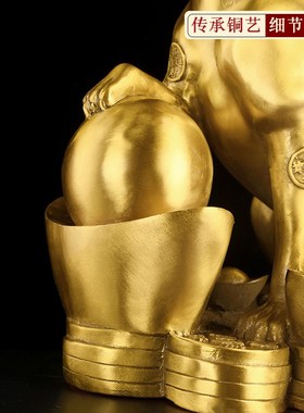 新品铜狗摆件黄铜财狗十二生肖狗客D厅办公室金钱狗补西北缺角铜
