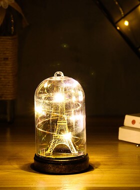 极速创意复古欧式小灯夜灯桌面床头摆件带笔N筒沙漏送女男朋友闺