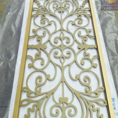 极速玫瑰金不锈i钢屏风隔断玄关定制拉丝点焊金属现代简约背景装