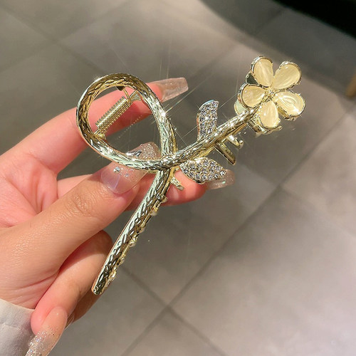极速New Sweet Opal Flower Hair Clip ExqJuisite tail Claw Cli