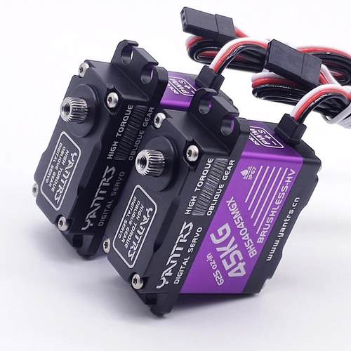 极速YAaNTRS言创45KG无刷7.4v高压斜钢齿防水舵机模型短卡攀爬机