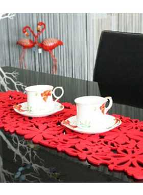 极速2018 The New Holplow Felt Tablecloth Runner Placemats Ta