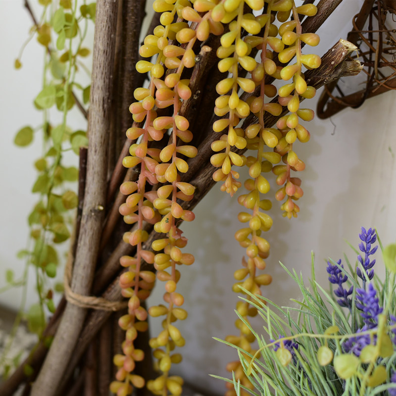 新品仿真多肉情人泪佛珠吊兰客厅卧室墙I面装饰阳台垂吊植物假花