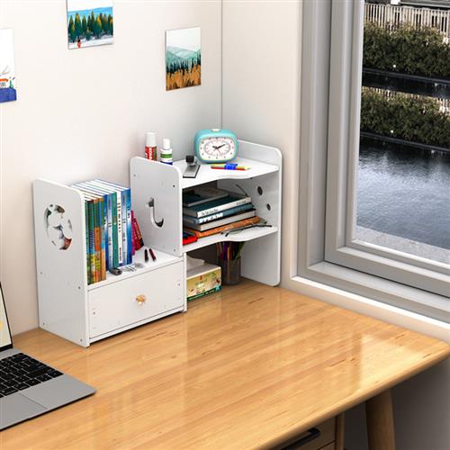 极速书架置d物架桌面家用儿童多层三层桌上收纳一体可伸缩书桌学