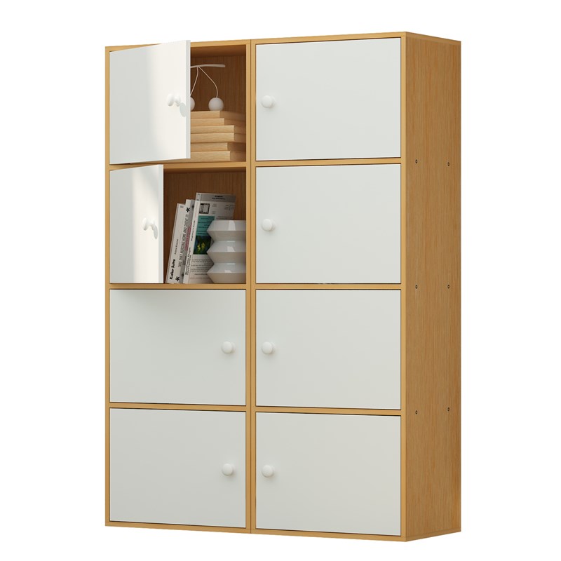 极速实用简易加高书柜书架简v约现代置物架收纳架创意落地带门带