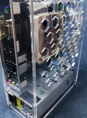 极速工控机dITX机箱 透明亚克力材质迷你小机箱 17*17cm一体机改