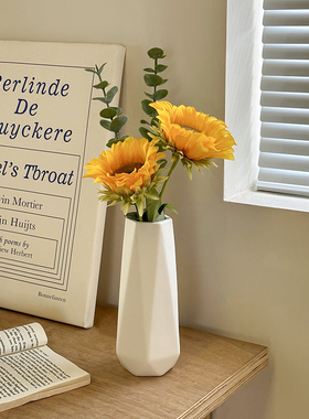 新品白色陶瓷花瓶花盆水养北欧现代创意家K居客厅餐厅干花插花装