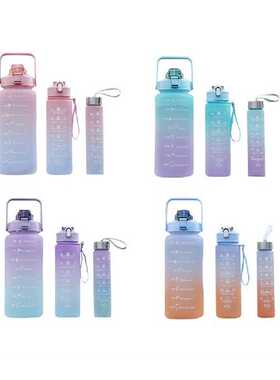 极速3pcs Gym Fitness Bosttle with Time Marker 2000ML+800ML+5