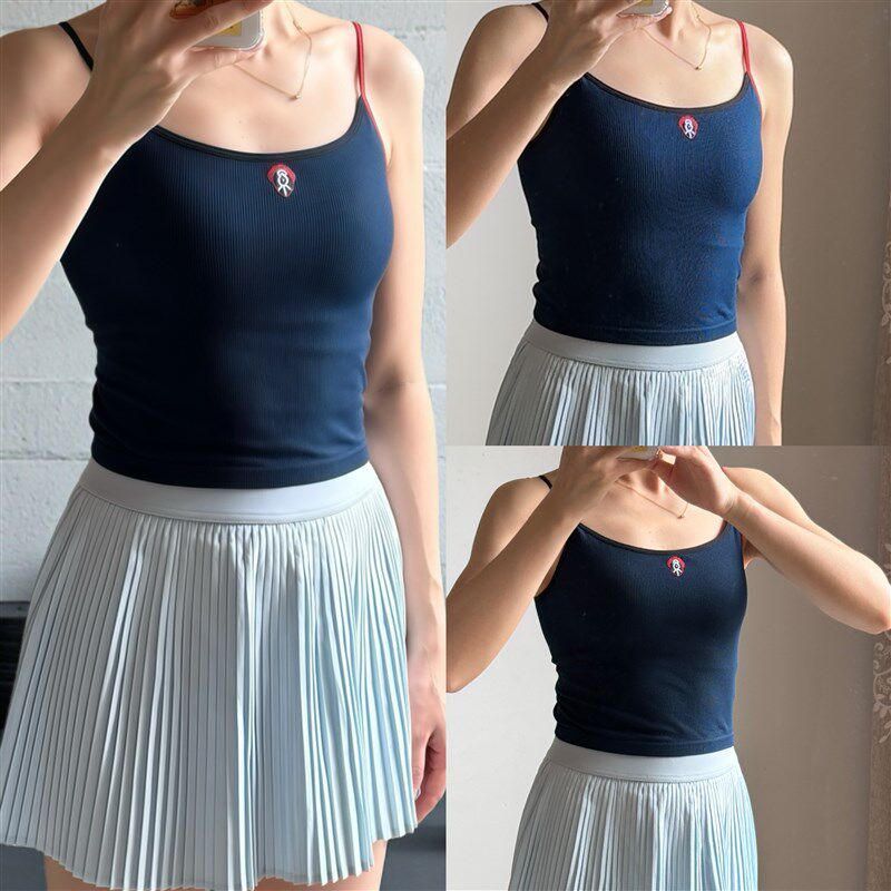 新品新运动内衣j女夏季撞色防震防下垂健身瑜伽服吊带一体美背心