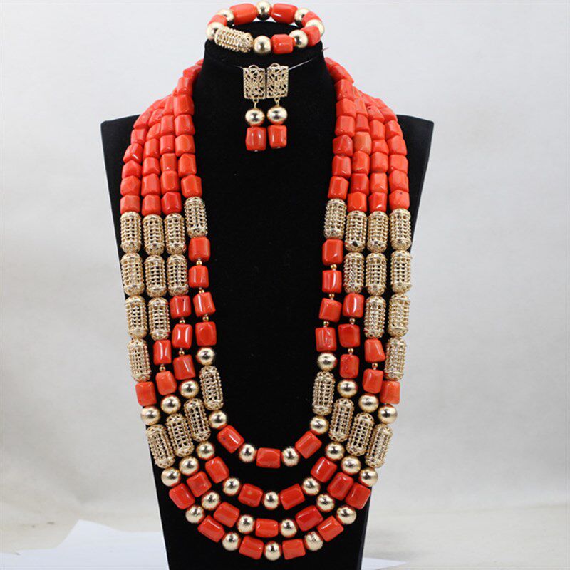 极速2020 Newest Long Coral BeadBs Jewelry sets Traditional w