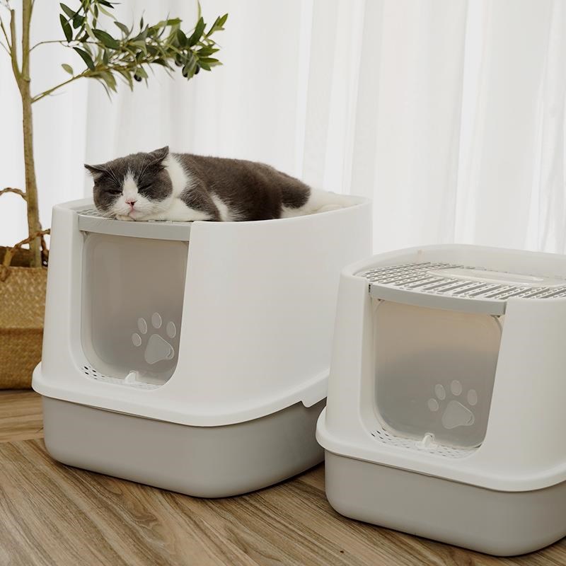 极速猫厕a所大号除顶入式除臭貓砂盆防外溅全封闭式猫沙盆猫砂盆